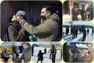 Pulwama Police today distributed face masks