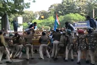 Gwalior Police action protest NSUI