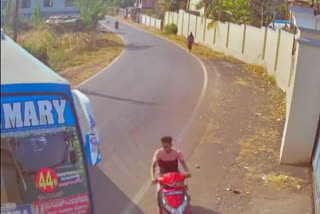 Narrow escape for scooter rider in Karnataka