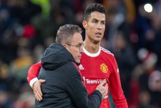 Manchester United striker Cristiano Ronaldo  Ronaldo in support of under-fire manager Ralf Rangnick  റാൽഫ് റാങ്‌നിക്കിനെ പിന്തുണച്ച് ക്രിസ്റ്റ്യാനോ റൊണാള്‍ഡോ