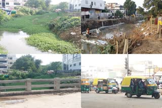 road construction work on drain