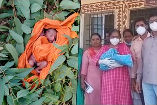 Newborn boy infant found in the hill at Haveri