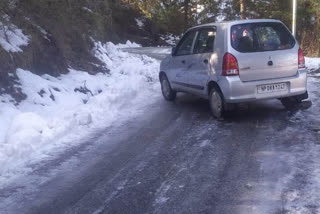 Slipperiness increased on roads in Chaupal