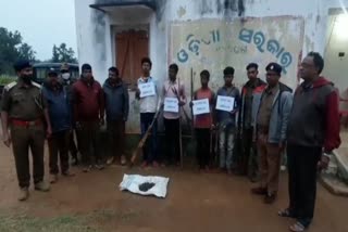 hunters arrest for wild meat seized  in rairangpur