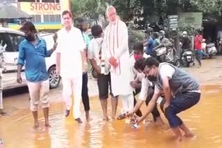 Pothole on Hubli roads