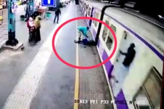 man falls from running train