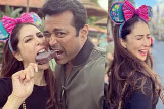 kim-sharmas-disney-day-out-with-leander-paes see pics videos