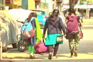 Davangere residential school students returning to home