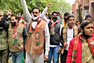 BJP Protest In Dholpur Over Alwar Case