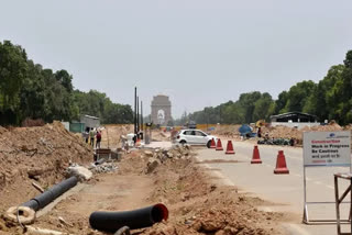 Union Minister Hardeep Singh Puri on Monday visited the Central Vista Avenue redevelopment project site and said work is progressing as per schedule.