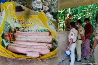 gelatin sticks found on sabarimala thiruvabharana road  sabarimala  തിരുവാഭരണ പാതയിലെ പാലത്തിനടിയിൽ സ്‌ഫോടക വസ്‌തുക്കള്‍ കണ്ടെത്തി  തിരുവാഭരണ പാതയില്‍ സ്ഫോടക വസ്‌തുക്കള്‍ കണ്ടെത്തി