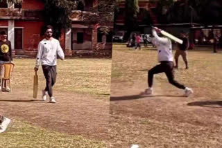 vicky kaushal playing cricket on sets