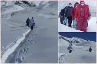 covid vaccination continues in gurez despite road connectivity cut off due to heavy snow fall