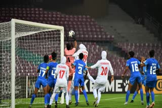 AFC women's asian cup 2022  AFC women's asian cup india vs iran  എഎഫ്‌സി വനിത ഏഷ്യ കപ്പ് ഫുട്ബോൾ ടൂർണമെന്‍റ്  ഇന്ത്യൻ വനിതകൾക്ക് ഗോൾ രഹിത സമനില  ഇന്ത്യ- ഇറാൻ ഫുട്ബോൾ