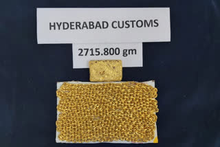 Gold worth RS 1.36 Crore Seized at Hyderabad airport