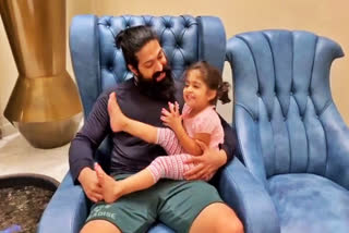 Yash teaching kannada alphabets to daughter Ayra