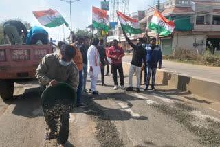 Congress protest against corrupt in Vidisha