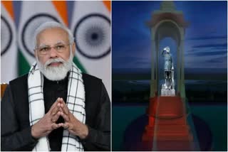 दिल्लीच्या इंडिया गेटवर बसवला नेताजी सुभाषचंद्र बोस यांचा होलोग्राम पुतळा, पंतप्रधान मोदींनी केला राष्ट्राला समर्पित