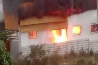 Fire in a chemical factory