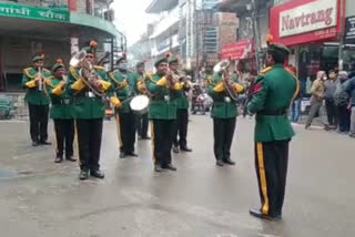 Band display of Home Guard at Gandhi Chowk Hamirpur