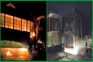 Six buses were burnt in Fire Accident
