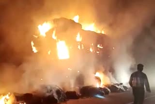 Fire in a Cotton Truck