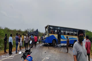 TNRTC Bus collided AP Lorry