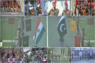 Attari Wagah border beating retreat