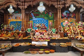 Bhog to God in color of flag