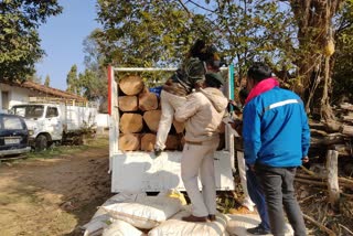 Wood smuggling in Balrampur