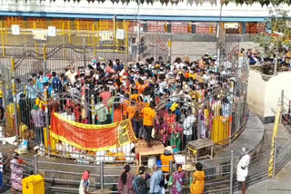 devotees rush in medaram