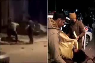 youth man beating video in faridabad