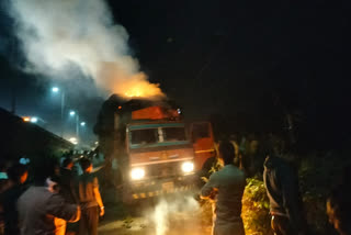 Fire Running Truck In Virar