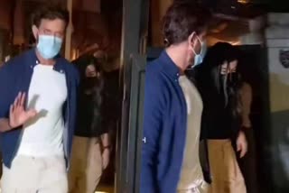 hrithik roshan spotted with Lady