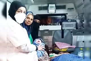 mother who gave birth to a baby boy in an ambulance