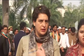 Congress General Secretary Priyanka Gandhi Vadra interacts with various groups in Noida