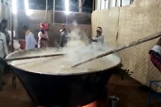 Prasada is ready for devotees at koppala gavi mata