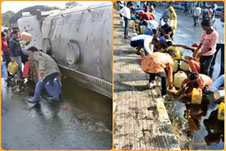 Tanker Overturned In Chittorgarh