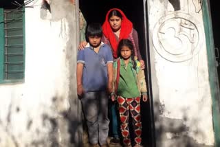 Woman living in broken house