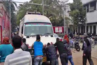 Patient Waiting For Ambulance To Start In Vaishali