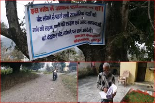 villagers-in-kesharwala-village-have-put-up-poster-banners-of-candidates-not-coming