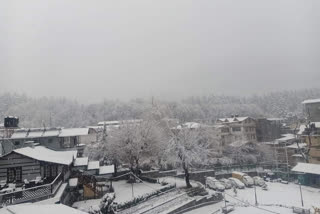 Snowfall and rain in Kullu