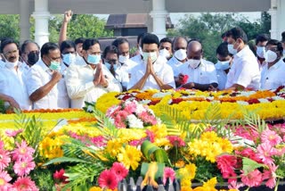 Chief Minister MK Stalin Tribute to Perarignar Anna memorial