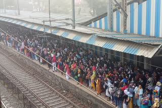 Delay of local train due to  fog