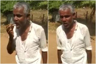 Man eats alive lizard in karnataka Video Viral