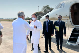 Rahul Gandhi arrives in Raipur, to lay foundation stone of Amar Jawan Jyoti