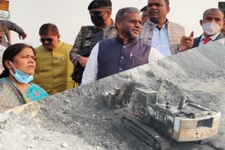 bjp-leader-babulal-marandi-inspected-nirsa-gopinathpur-colliery-after-dhanbad-mine-accident