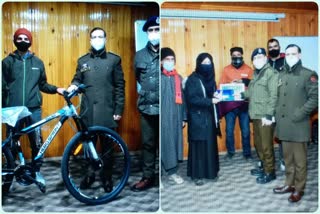 police-felicitated-neet-qualifier-and-cyclist-in-budgam