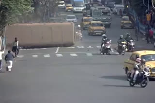 CCTV footage of an overturning passenger bus went viral in Kolkata