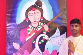 unique art of maa saraswati in puri